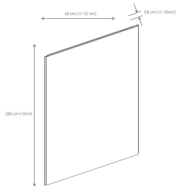 MPC стенен панел XL SOFT WHITE 60 x 265 cm