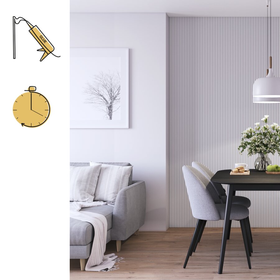 MPC стенен панел XL SOFT WHITE 60 x 265 cm