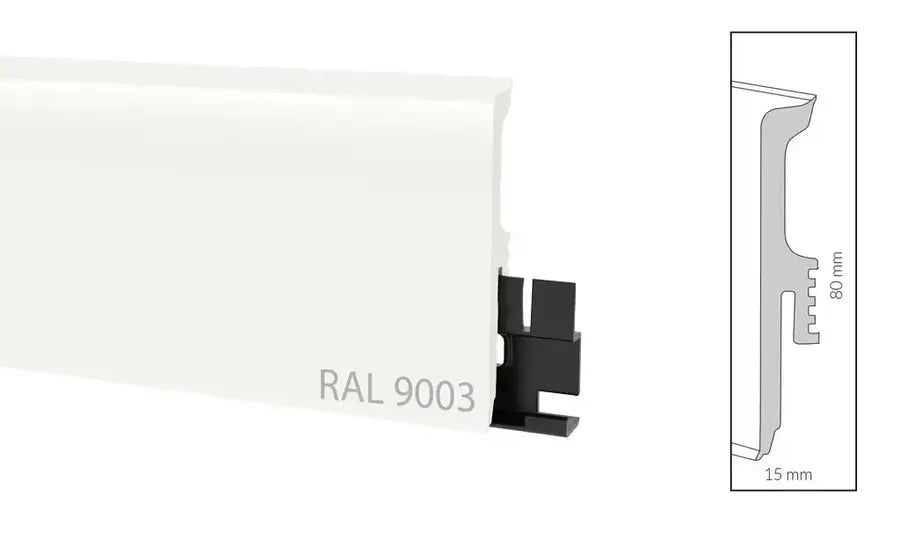 Перваз Arbiton VIGO Бял 80×15мм, 2.20м