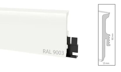 Перваз Arbiton VIGO Бял 80×15мм, 2.20м