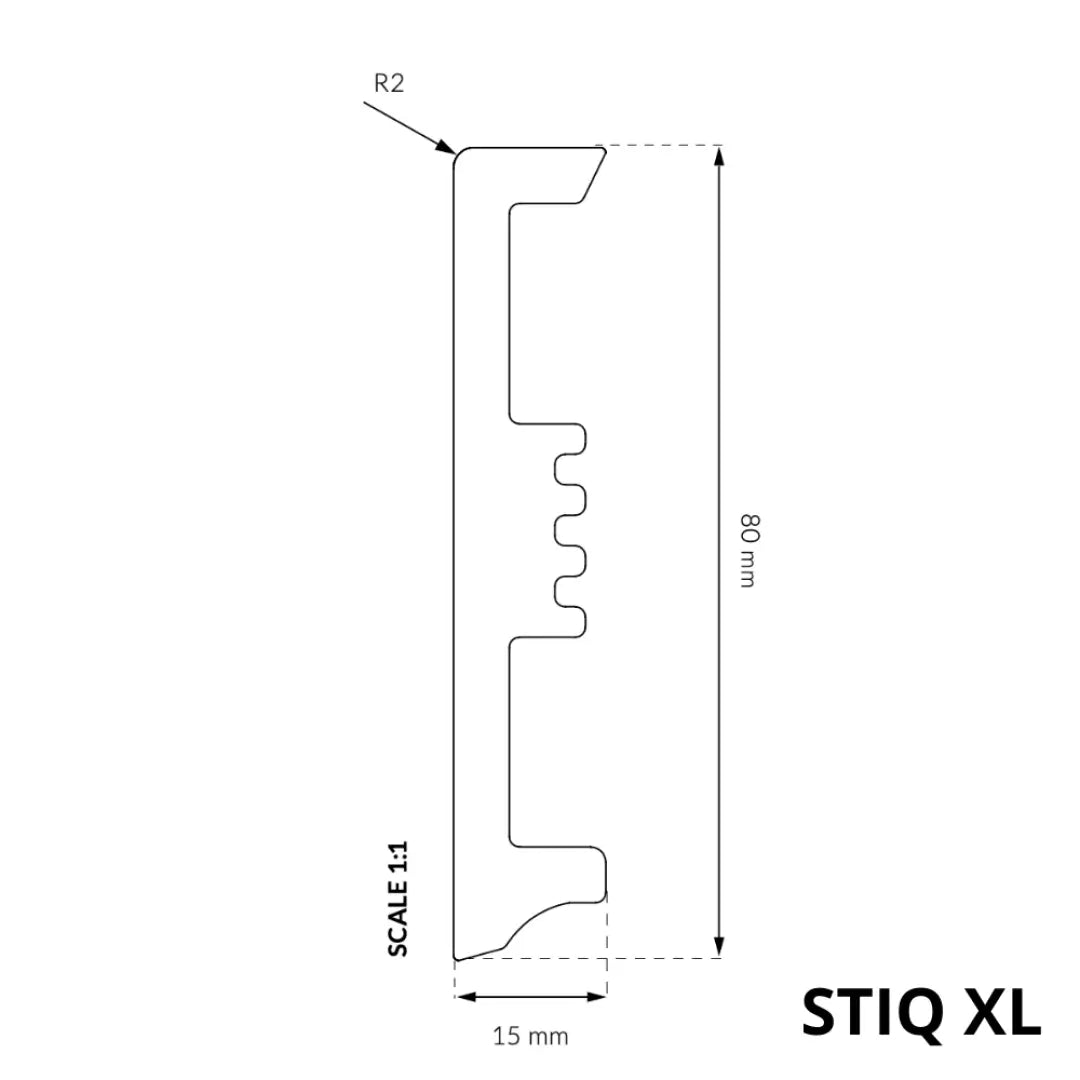 Подови первази - STIQ XL MONOCOLOR - STIQ STX810 - RAL 9003